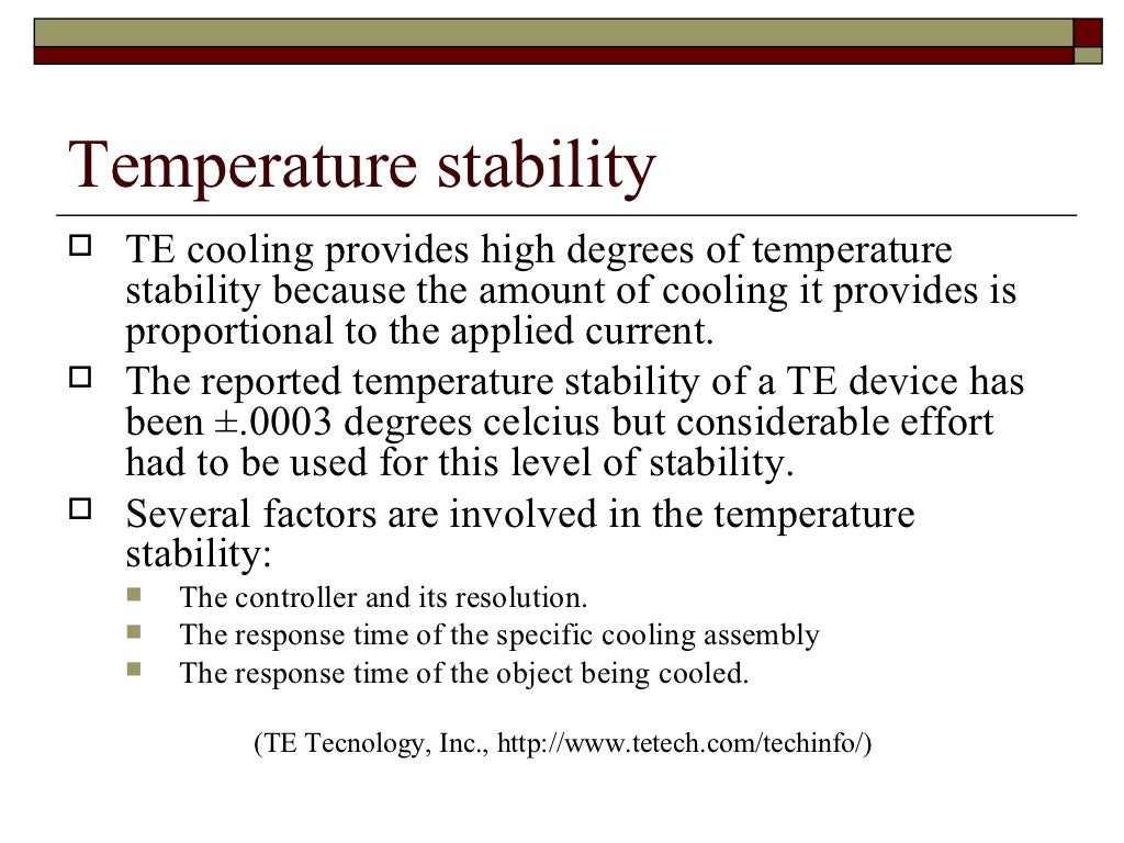 Thermoelectric cooling
