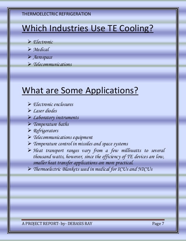 working of thermoelectric refrigeration system