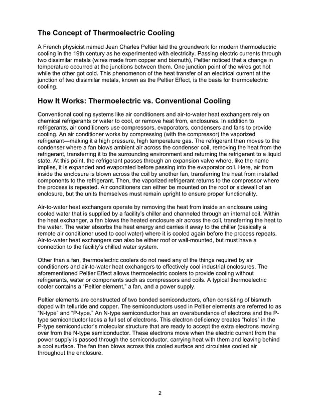 Thermoelectric cooling for industrial enclosures PDF