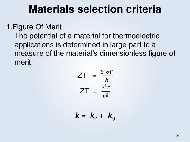 Thermoelectric Materials Applications - 