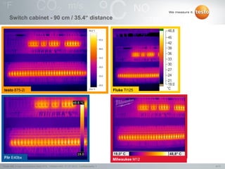 4/13Testo AG, Image comparison testo 875i, 1000len-mkh, 01.07.2013, Confidentiality 1
Switch cabinet - 90 cm / 35.4“ distance
testo 875-2i Fluke Ti125
Flir E40bx Milwaukee M12
 