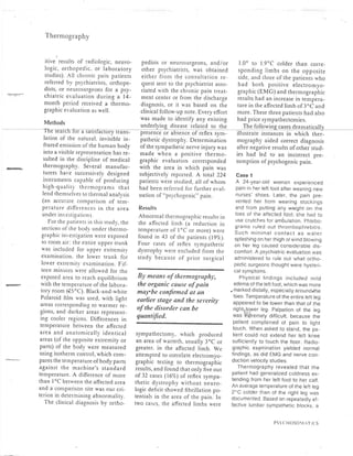 Thermography for psychogenic pain