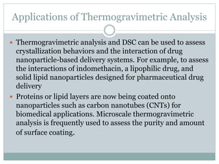 Thermogravimetric analysis for the characterization of nanomaterials ...
