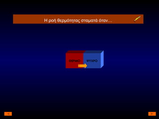 ΘΕΡΜΟ ΨΥΧΡΟ Η ροή θερμότητας σταματά όταν … 