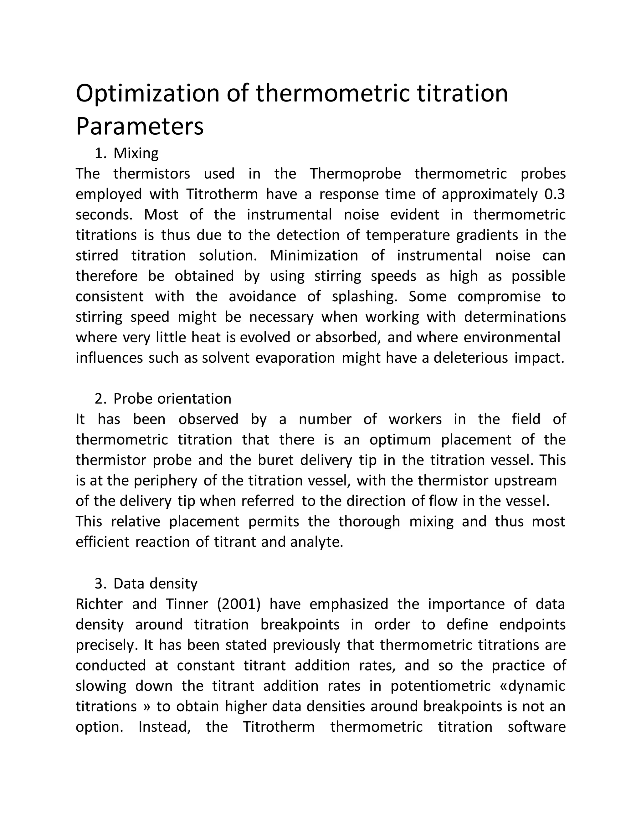 Thermometiric titration