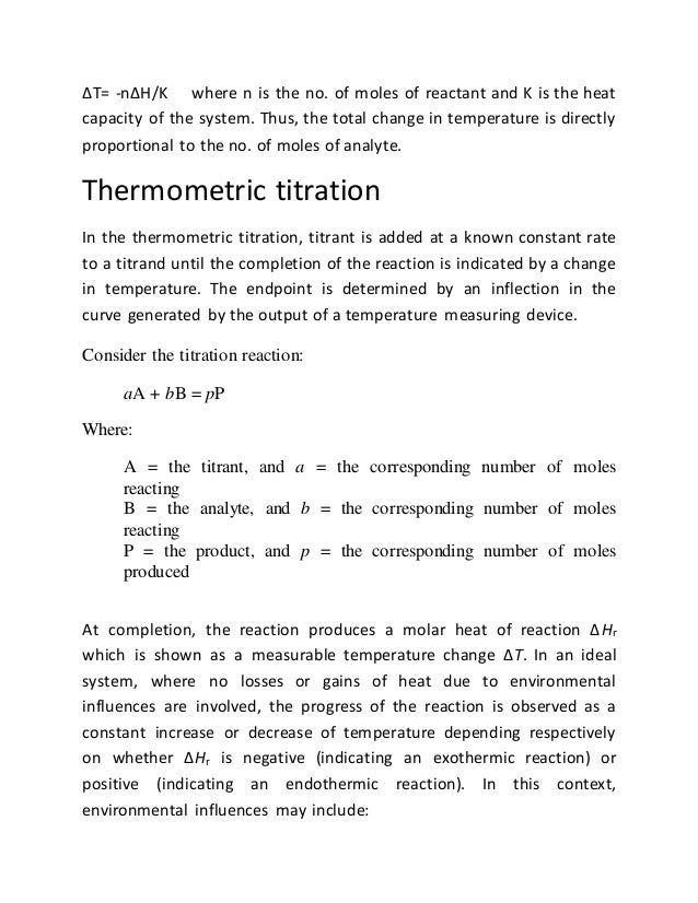 Thermometiric titration