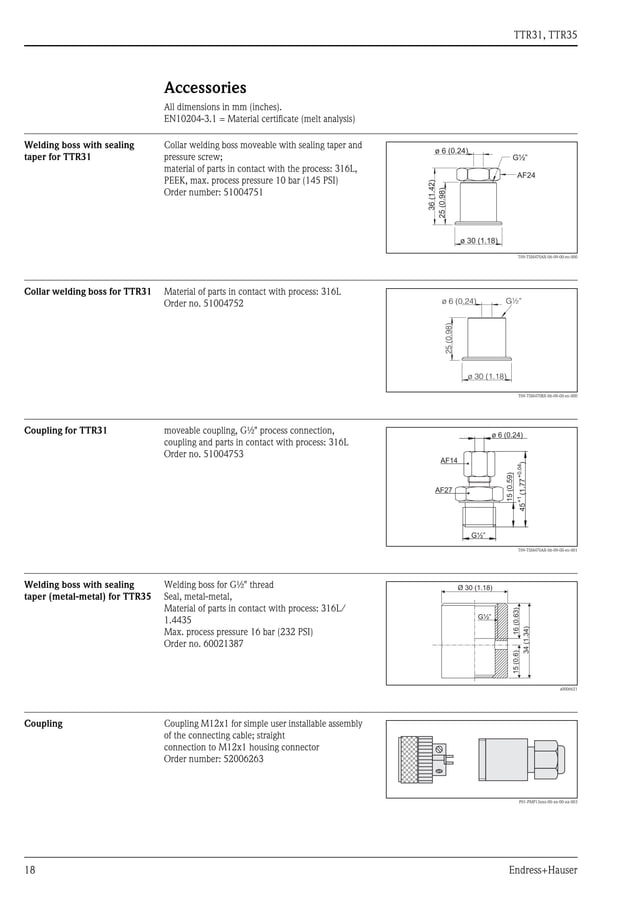 Thermophant t ttr31 ttr35 endress+hauser datasheet-temperature switch | PDF