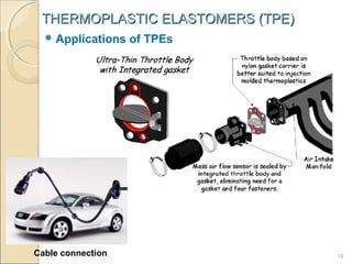 THERMOPLASTIC ELASTOMERS (TPE)
 Applications

Cable connection

of TPEs

18

 