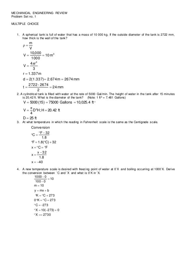 Thermo Problem Set No 1