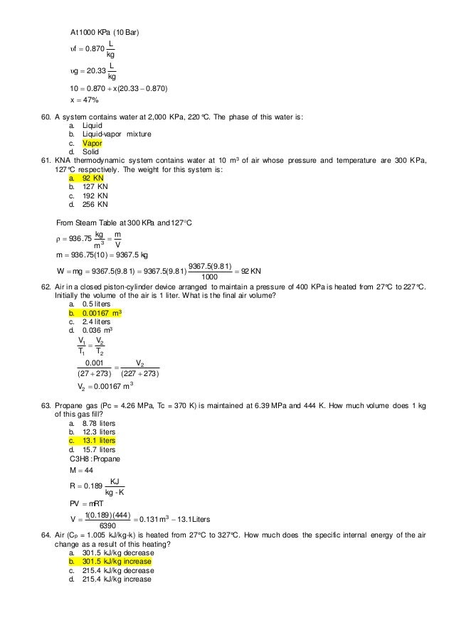 Thermo Problem Set No 1