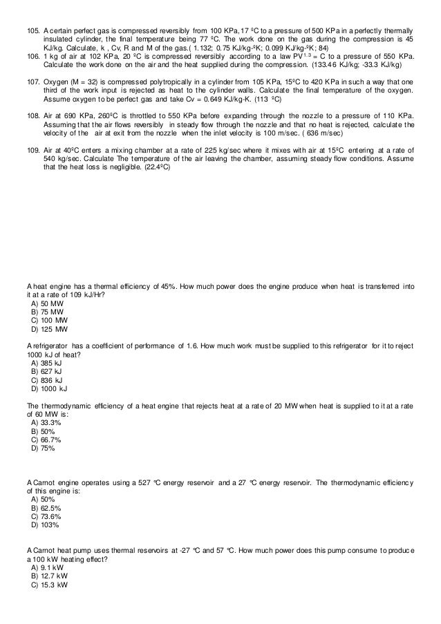 Thermo Problem Set No 1