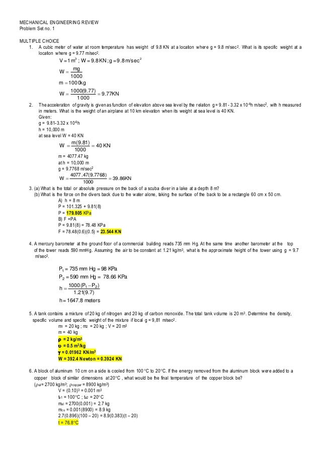 Thermo Problem Set No 2