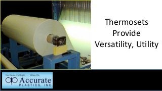 Thermosets
Provide
Versatility, Utility

 