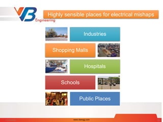 Highly sensible places for electrical mishaps
Industries
Shopping Malls
Hospitals
Schools
Public Places
11/15/2014 www.vbengg.com 25
 