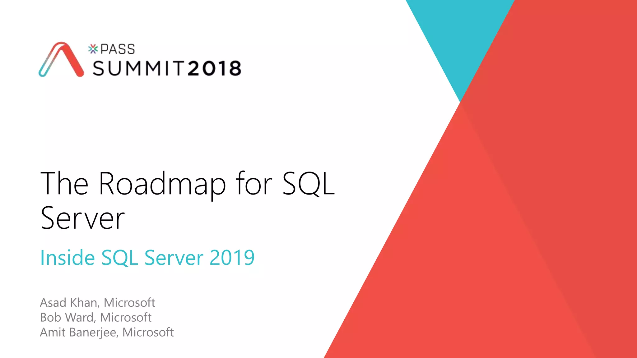 The Roadmap for SQL Server 2019 | PPTX