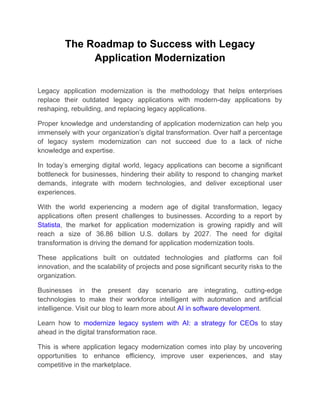 The Roadmap to Success with Legacy Application Modernization | PDF