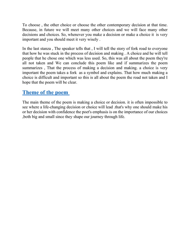 The Road Not Taken summary.pdf