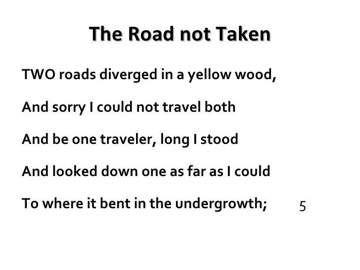 The road Not Taken vocab