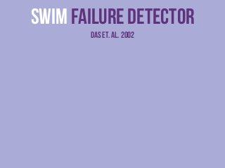 byzantine Failure detector 
liskov et. al. 1999 
Supports 
misbehaving 
processes 
 