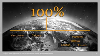 © 2014 Scalar Decisions Inc. Not for distribution outside of intended audience. 4
100%
Vancouver Calgary
Toronto
Ottawa
London
Montreal
 