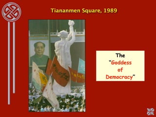 Tiananmen Square, 1989




                     The
                   “Goddess
                      of
                  Democracy”
 
