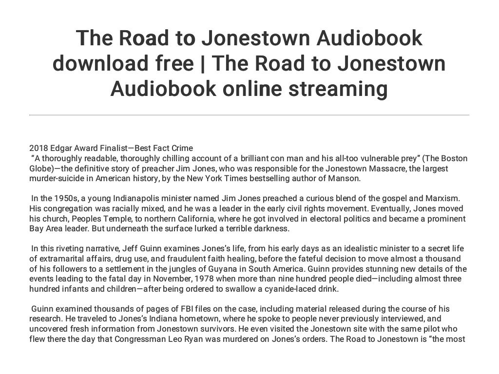 The Road to Jonestown Audiobook download free The Road to Jonestown