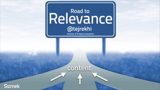 Road to
@tejrekhi
1
content
Director of Product Innovation
 