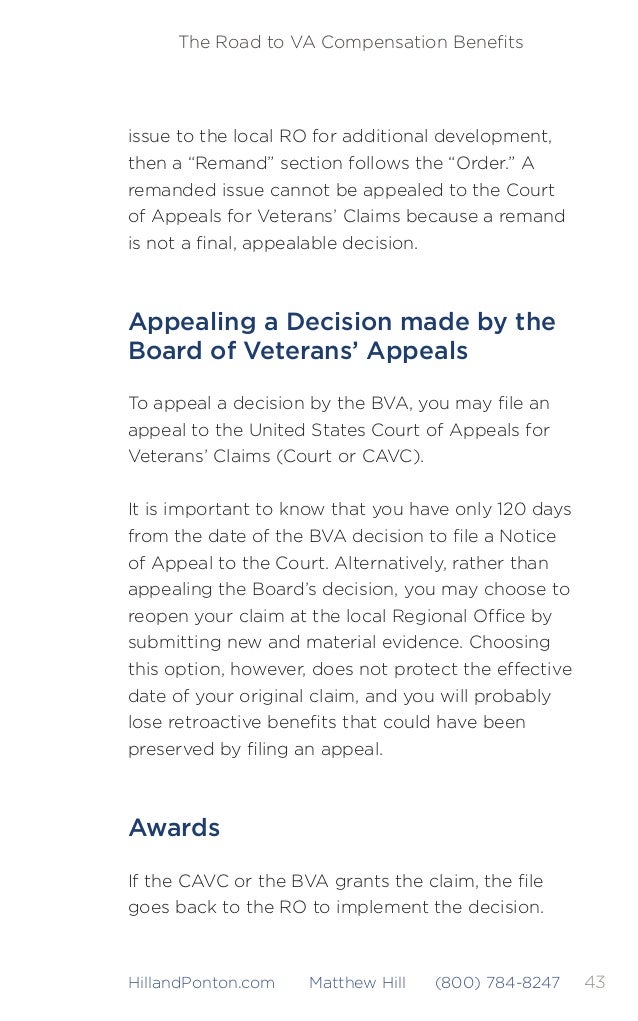 The Road To VA Compensation Benefits