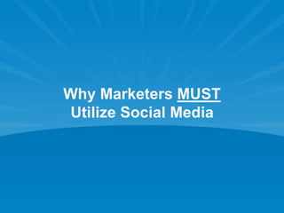 Why Marketers MUSTUtilize Social Media<br />