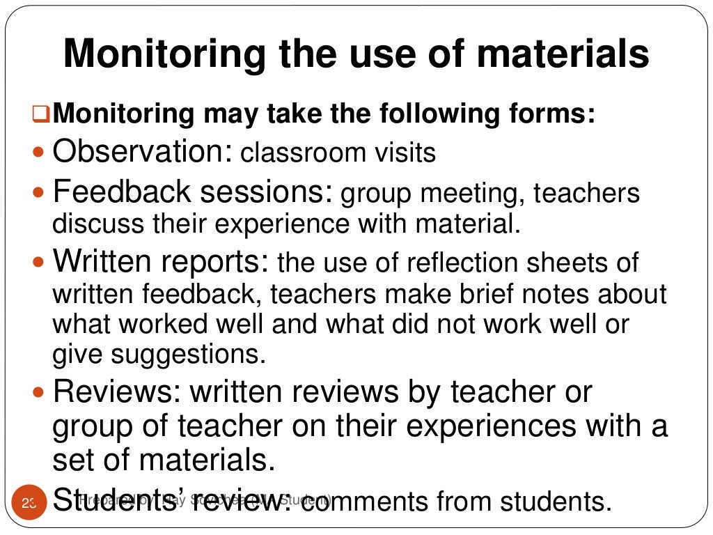 The Role And Design Of Instructional Materials