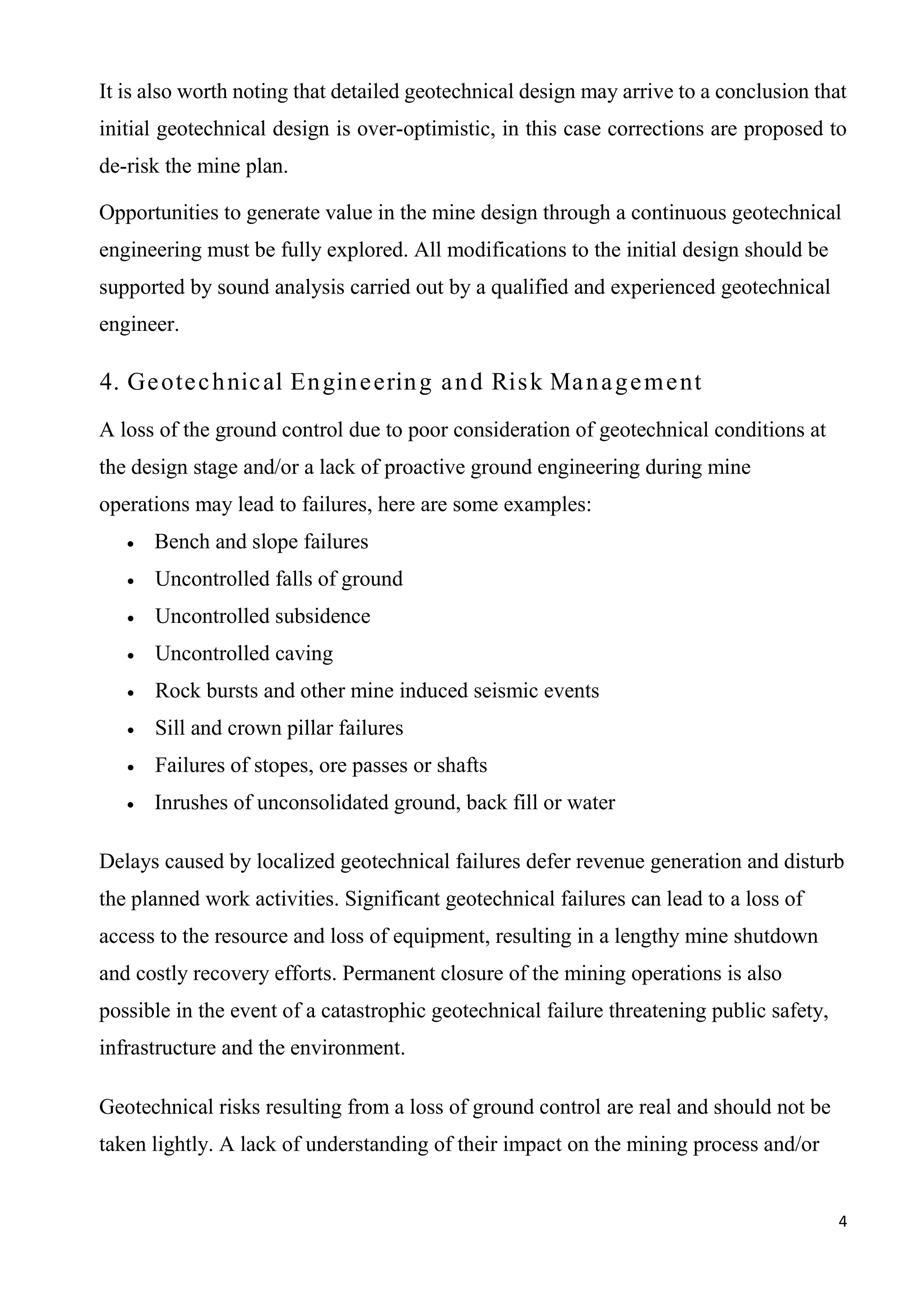 The role and importance of geotechnical engineering for a mining ...