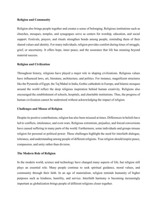 The Role and Importance of Religions in Human Life.pdf