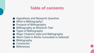 The Role and Types of Bibliography in Academic Research: Structure ...