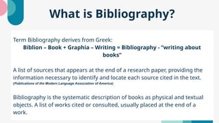 The Role and Types of Bibliography in Academic Research: Structure ...