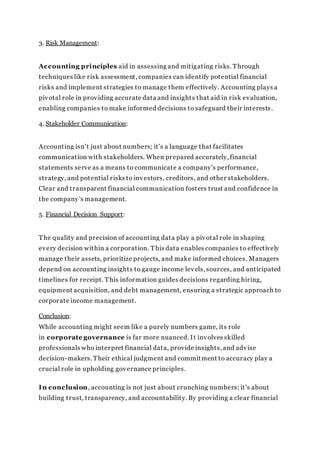 The Role of Accounting in Corporate Governance | Academy Tax4wealth | PDF