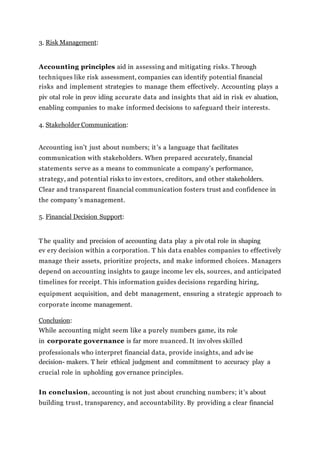 The Role of Accounting in Corporate Governance | Academy Tax4wealth | PPTX