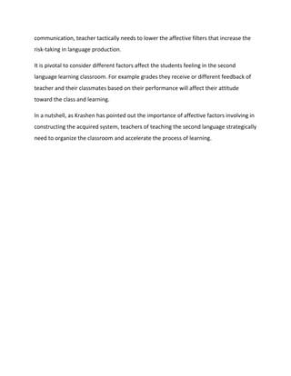 The role of affection in teaching a language | DOCX