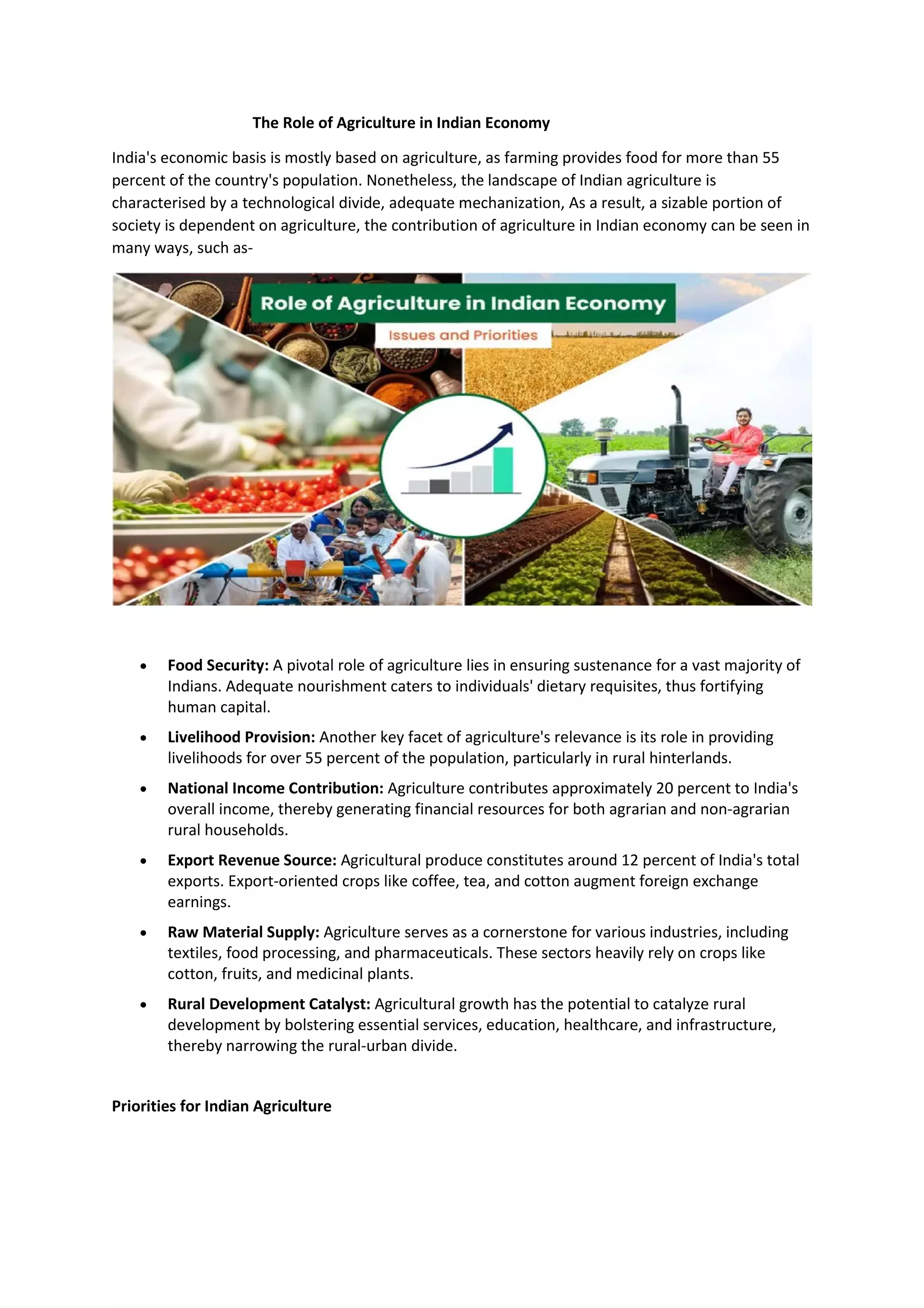 The Role of Agriculture in Indian Economy.pdf
