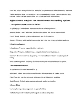 The Role of AI Agents in Autonomous Decision-Making Systems.pdf