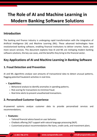 Introduction
The banking and finance industry is undergoing rapid transformation with the integration of
Artificial Intell...
