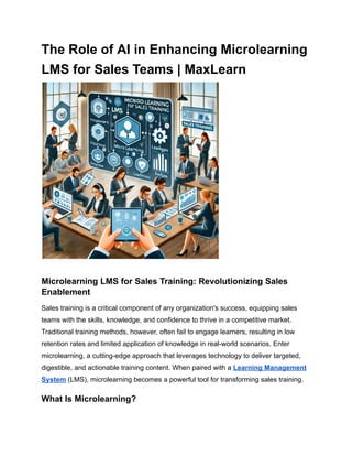 The Role of AI in Enhancing Microlearning LMS for Sales Teams ...