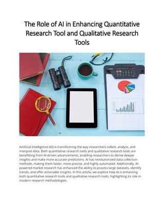 Quantitative Research Tools Introduction The Role of AI in Enhancing Quantitative Research Tool and Qualitative ...