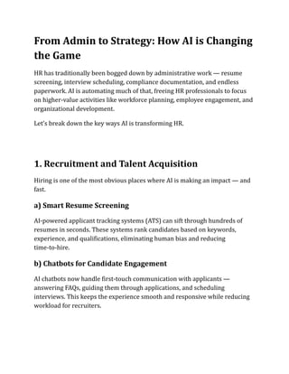 The Role of AI in Modern Human Resources Management | PDF