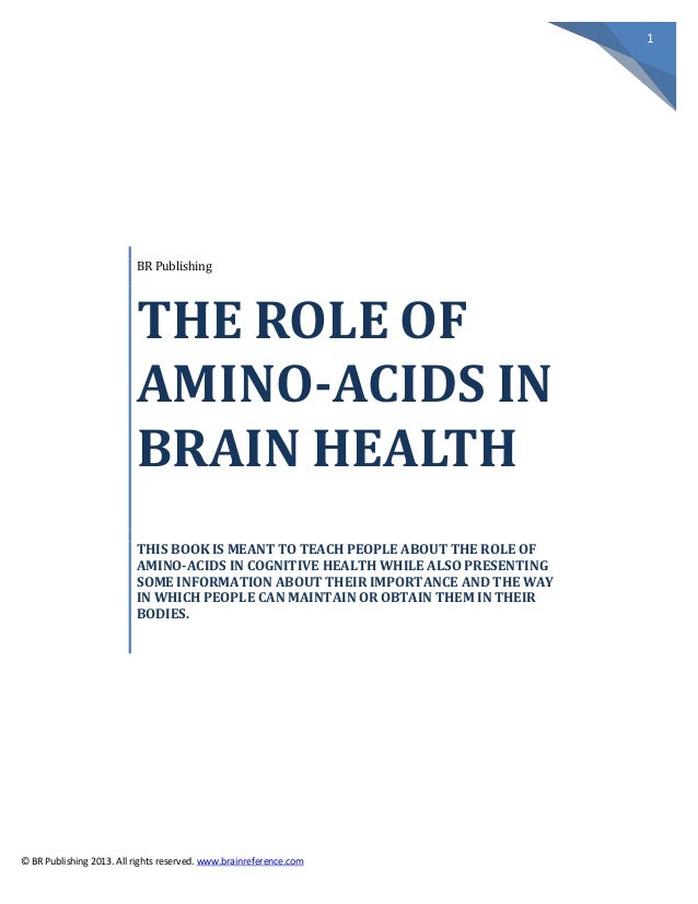 The role of amino acids in brain health