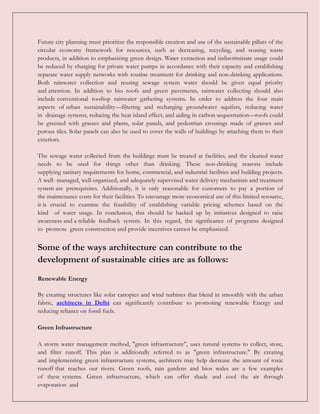 The Role of Architecture in Sustainable Urban Development | PPT