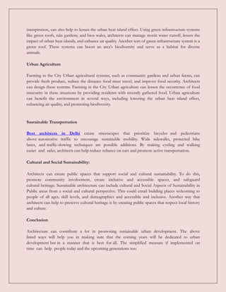 The Role of Architecture in Sustainable Urban Development | PPT