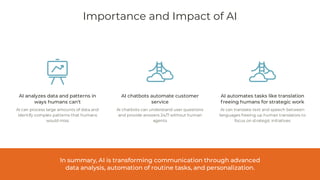 The Role of Artificial Intelligence (AI) in Communication | PDF