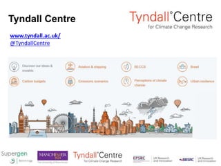 Tyndall Centre
www.tyndall.ac.uk/
@TyndallCentre
 
