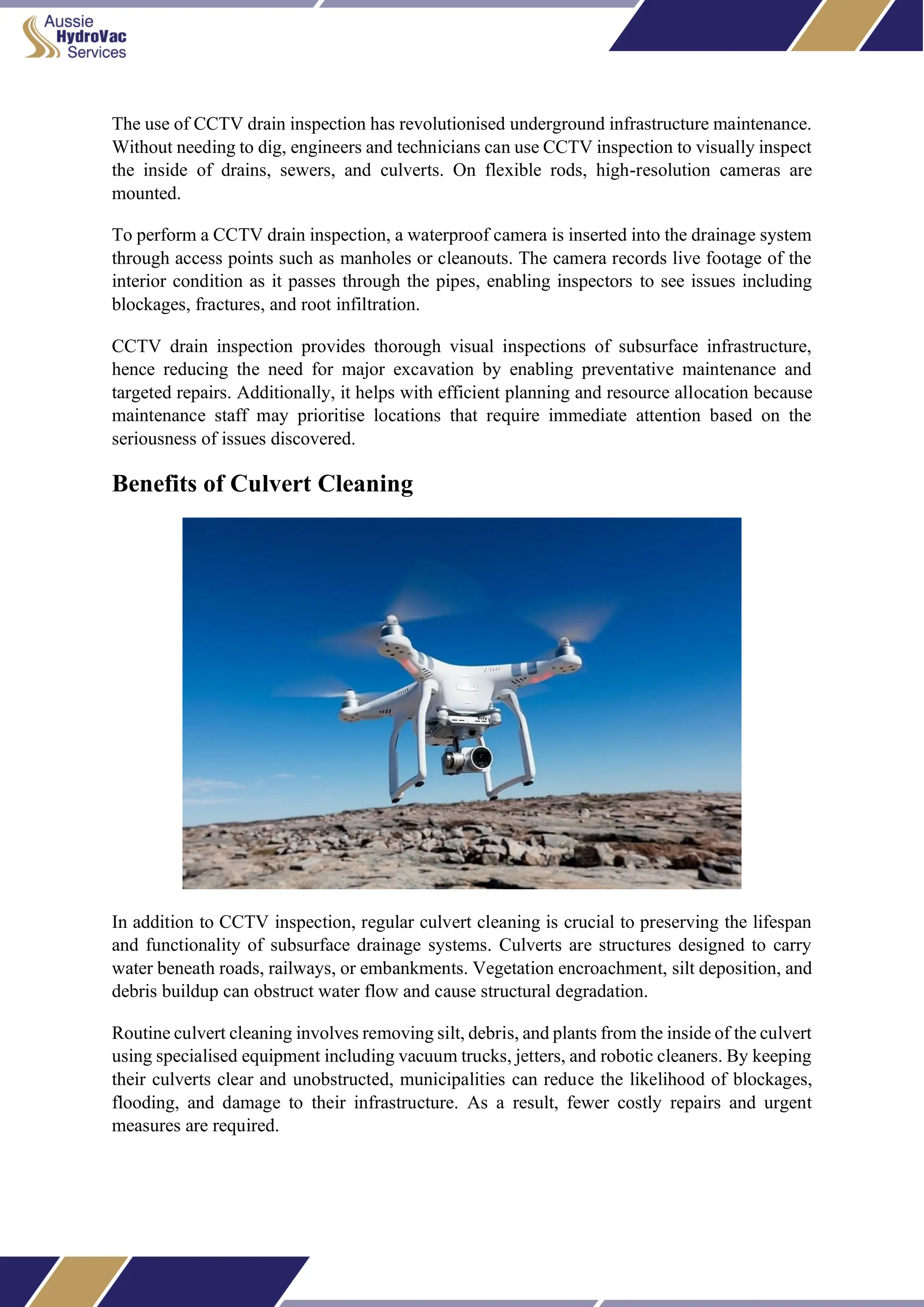 The Role of CCTV Drain Inspection and Culvert Cleaning in Minimising ...
