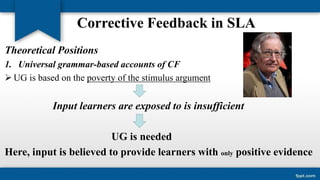 The role of corrective feedback in second language learning | PPTX
